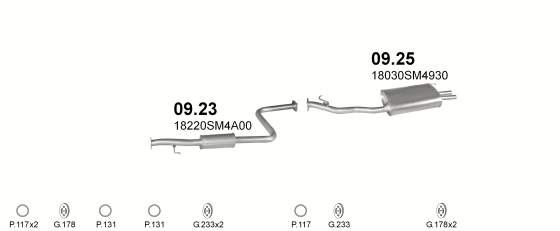 Auspuffanlage für HONDA ACCORD 2.3 (2.3i 16V)