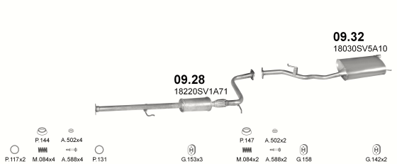 Auspuffanlage für HONDA ACCORD AERODECK 2.0 (2.0i AERODECK 16V)