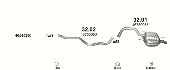 Auspuffanlage für LANCIA LYBRA 1.8 (1.8 16V)