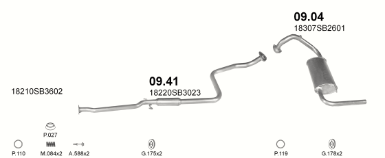 Auspuffanlage für HONDA CIVIC 1.3