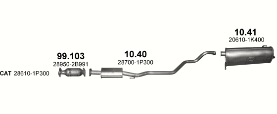 Auspuffanlage für KIA VENGA 1.6 (1.6i)