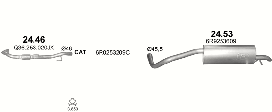 Auspuffanlage für SKODA FABIA 1.4 (1.4i 16V)