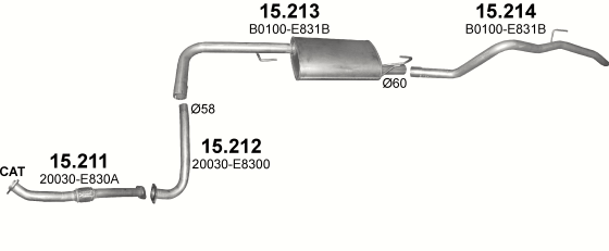 Auspuffanlage für NISSAN NAVARA 2.5 D (2.5 DDTi)