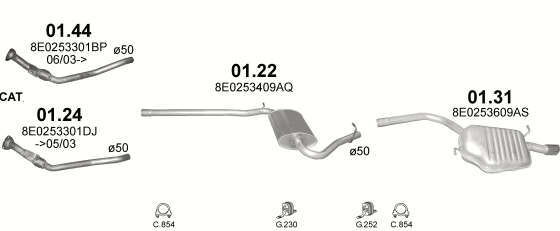 Auspuffanlage für AUDI A4 1.6 (1.6)