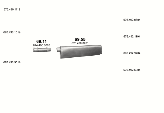 Auspuffanlage für MERCEDES O 817 L 6.0 (4X2     OM 366 LA    WB 4250)