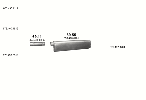 Auspuffanlage für MERCEDES O 817 L 6.0 (4X2     OM 366 LA    WB 3250)