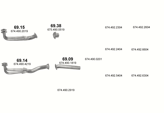 Auspuffanlage für MERCEDES O 1114 6.0 (4X2  OM 366  WB 4250/4900)