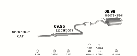 Auspuffanlage für HONDA CONCERTO 1.5 (1.5i 16V)