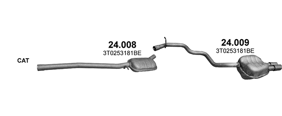 Auspuffanlage für SKODA SUPERB 1.8 (1.8 TSi)