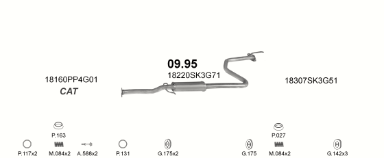 Auspuffanlage für HONDA CONCERTO 1.6 (1.6i 16V)