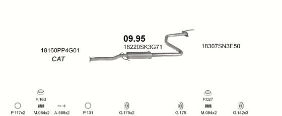 Auspuffanlage für HONDA CONCERTO 1.6 (1.6i 16V)