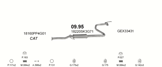Auspuffanlage für HONDA CONCERTO 1.6 (1.6i 16V)