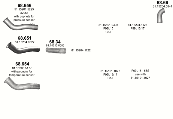 Auspuffanlage für MAN TGS 10.5 (D2066LF    18/26/33 TON ; 52S/56S)