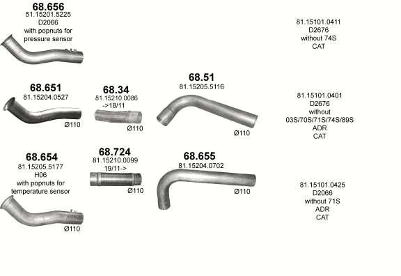 Auspuffanlage für MAN TGS 10.5 (D2066LF)