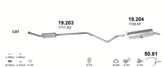 Auspuffanlage für CITROEN C4 1.6 (1.6i 16V)