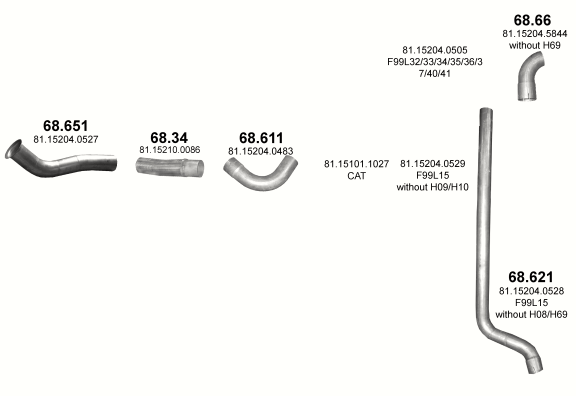 Auspuffanlage für MAN TGA 10.5 (D2066LF11-14   18/24/26/28/33/39 TON ; H03/H06/H08/H10/H18/H21/H22/H24/H26/H30/H35/H42/H45/H47/H69/H74/H75/H85/H89/H92/HH1)