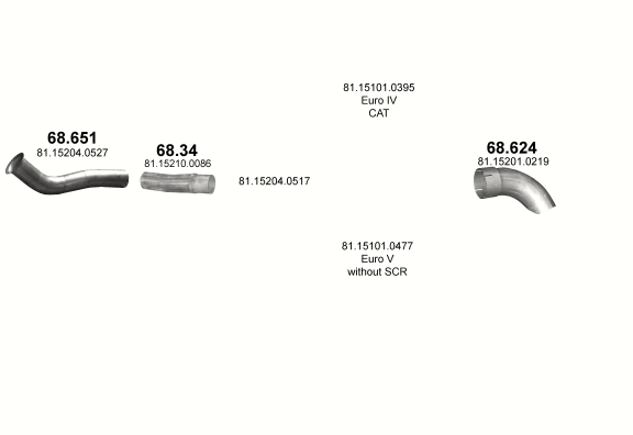 Auspuffanlage für MAN TGS 10.5 (D2066LF   32/35 TON ; 37S/49S)