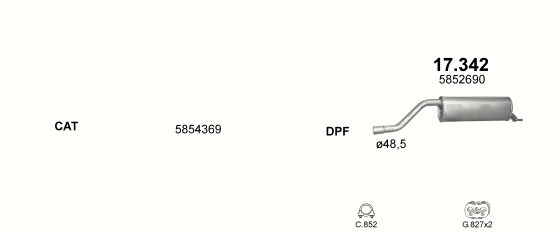 Auspuffanlage für OPEL CORSA D 1.3 D (1.3 CDTi Turbo Diesel)