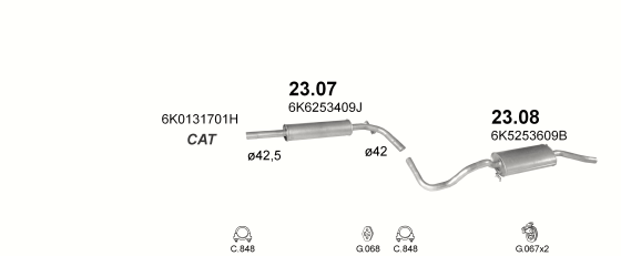 Auspuffanlage für SEAT CORDOBA 1.4 (1.4i)