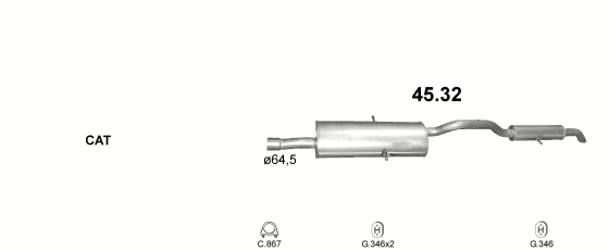 Auspuffanlage für CHRYSLER GRAND VOYAGER 3.8 (3.8i V6)