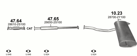Auspuffanlage für HYUNDAI ix35 2.0 (2.0i)