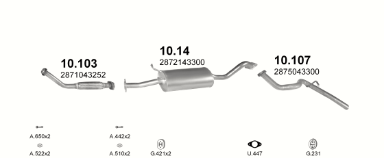 Auspuffanlage für HYUNDAI H100 2.5 D