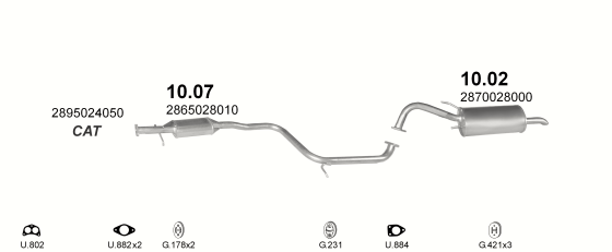 Auspuffanlage für HYUNDAI LANTRA 1.5