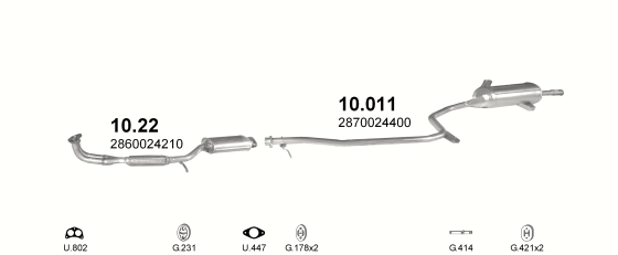 Auspuffanlage für HYUNDAI PONY 1.3 (X2)