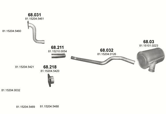 Auspuffanlage für MAN F 90 9.9 (F13/F14/F17)