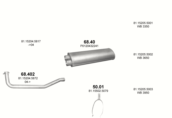 Auspuffanlage für MAN L2000 6.9 (D0836 LFL    L21/L25)
