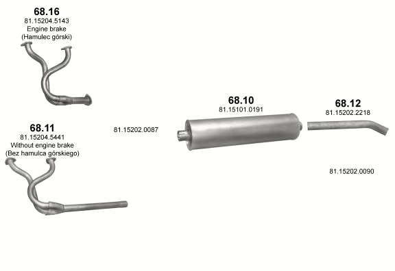 Auspuffanlage für MAN 491 5.7 (10.136 F)