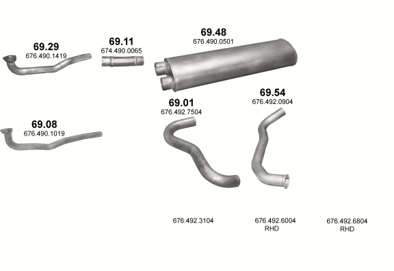 Auspuffanlage für MERCEDES 10-16 T 1117/1317 L/1517 L/1317 LS