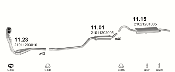 Auspuffanlage für LADA 2104 1.1