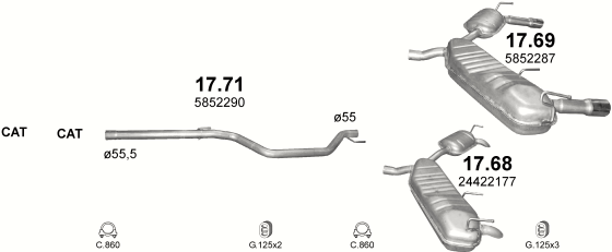 Auspuffanlage für OPEL SIGNUM 3.0 D (3.0 CDTi Turbo Diesel)