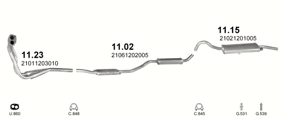 Auspuffanlage für LADA 2105 1.5