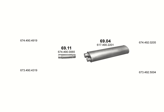 Auspuffanlage für MERCEDES 6-9 T 711/811/814/814 L-S-K