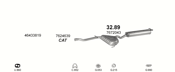 Auspuffanlage für LANCIA DEDRA 1.6 (1.6 i.e. Monojetronic)