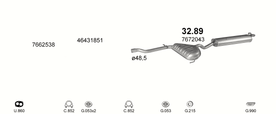 Auspuffanlage für LANCIA DEDRA 1.8 (1.8 i.e.)