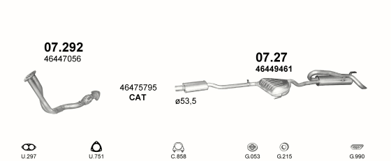 Auspuffanlage für FIAT BRAVA 1.6 (1.6 i.e. 16V)