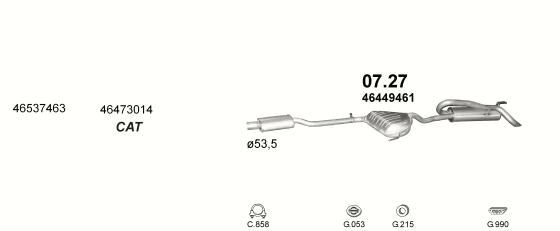 Auspuffanlage für LANCIA DELTA 1.6 (1.6 i.e. 16V)