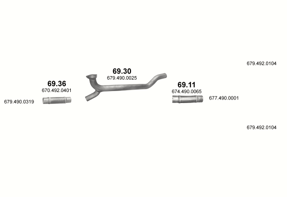 Auspuffanlage für MERCEDES 10-16 T 1254 L/1324 L/1324/1324 L-S-LS/1524/1724/ (1254 L/1324/1324 L/1524 - WB 3640, 4190, 4840, 5490  ;  1324 S/LS - WB 3090, 3640  ;  1724 - 3640)