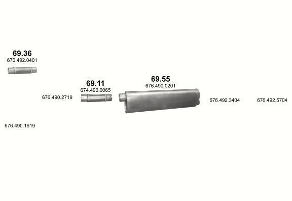 Auspuffanlage für MERCEDES 10-16 T 1120 AF/1124 AF (WB 3640)