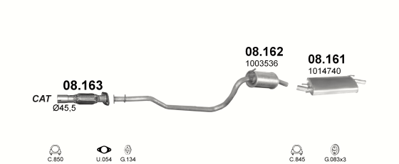 Auspuffanlage für FORD FIESTA 1.25 (1.25i 16V)