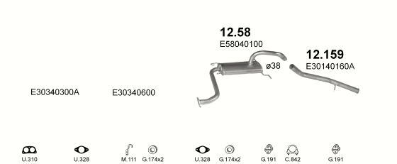Auspuffanlage für MAZDA 323 1.1
