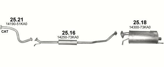 Auspuffanlage für OPEL AGILA B 1.2 (1.2i 16V)