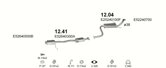 Auspuffanlage für MAZDA 323 1.1