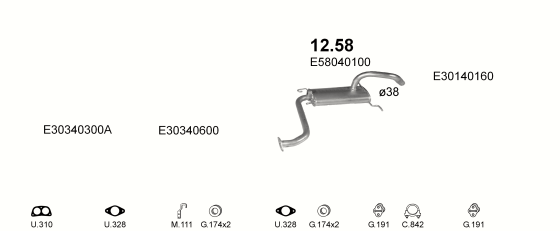 Auspuffanlage für MAZDA 323 1.1