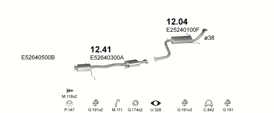 Auspuffanlage für MAZDA 323 1.1