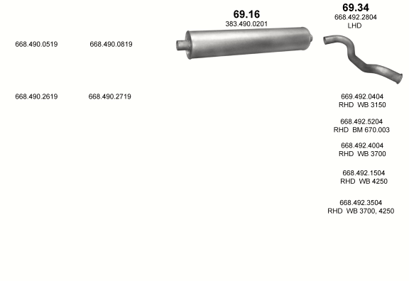 Auspuffanlage für MERCEDES 6-9 T 709 D/809 D