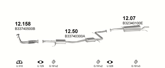 Auspuffanlage für MAZDA 323 1.3 (1.3 16V)